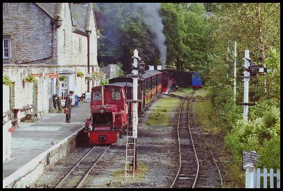 Alston Station. Guard Daniel McIntyre prepares to put the train away